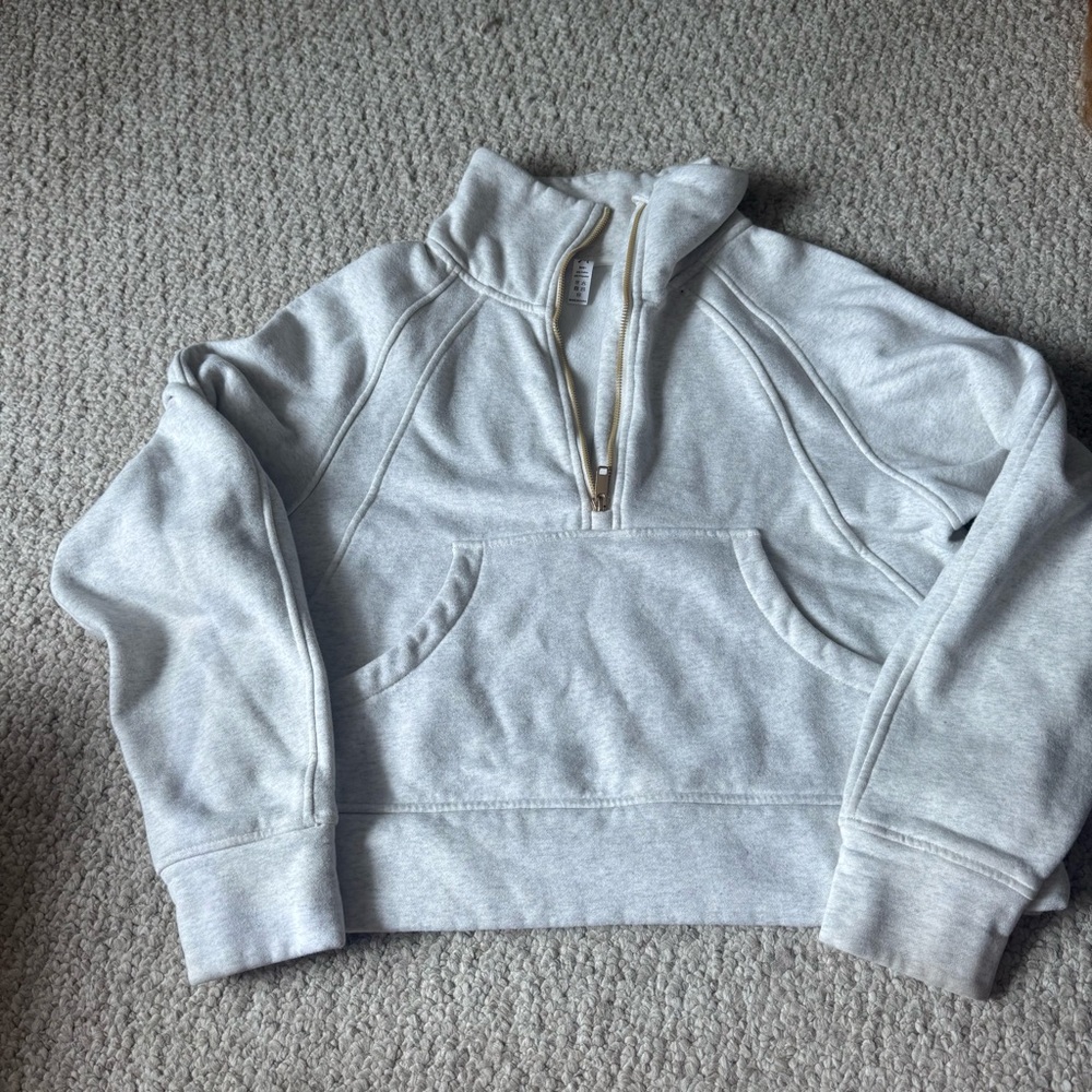 Scuba inspired crop quarter-zip sweatshirt